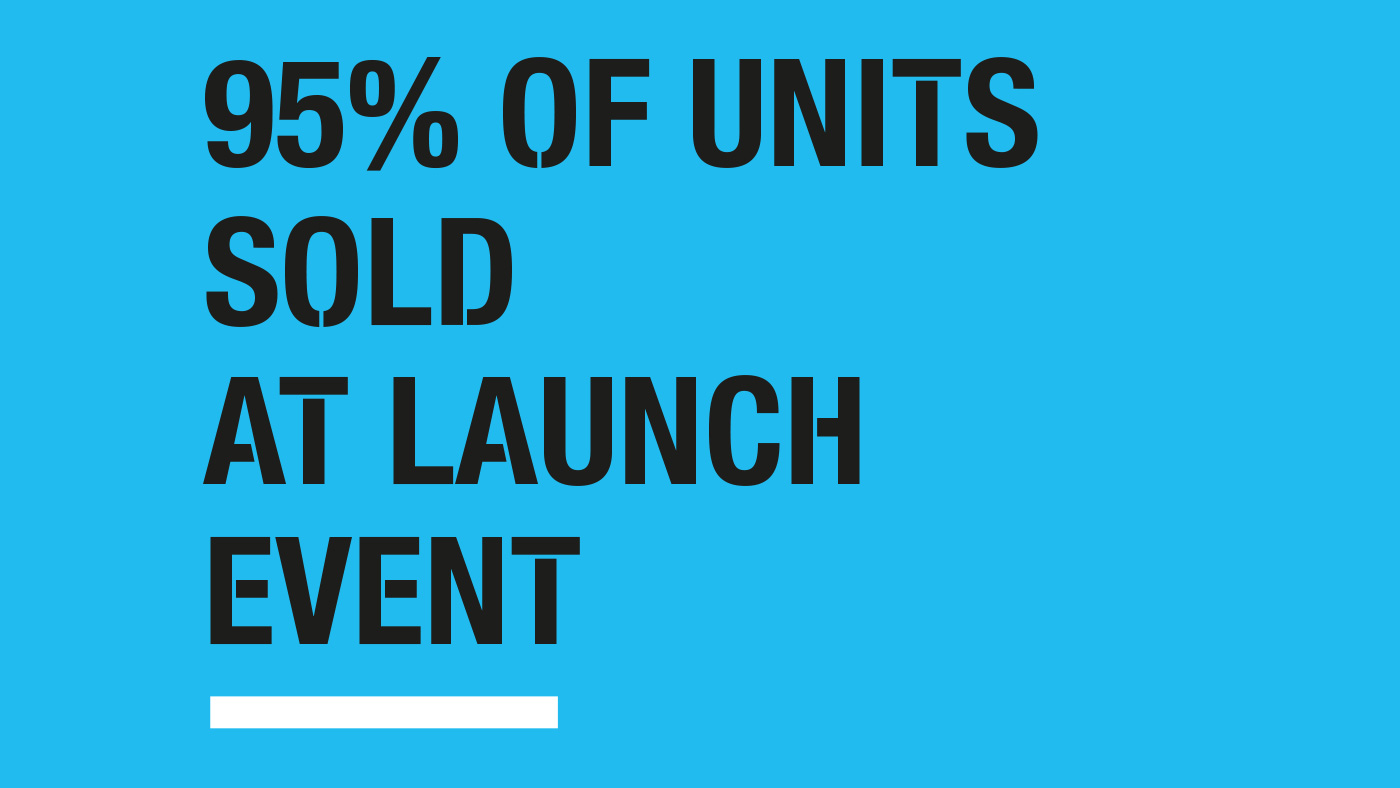 95% of units sold at launch event