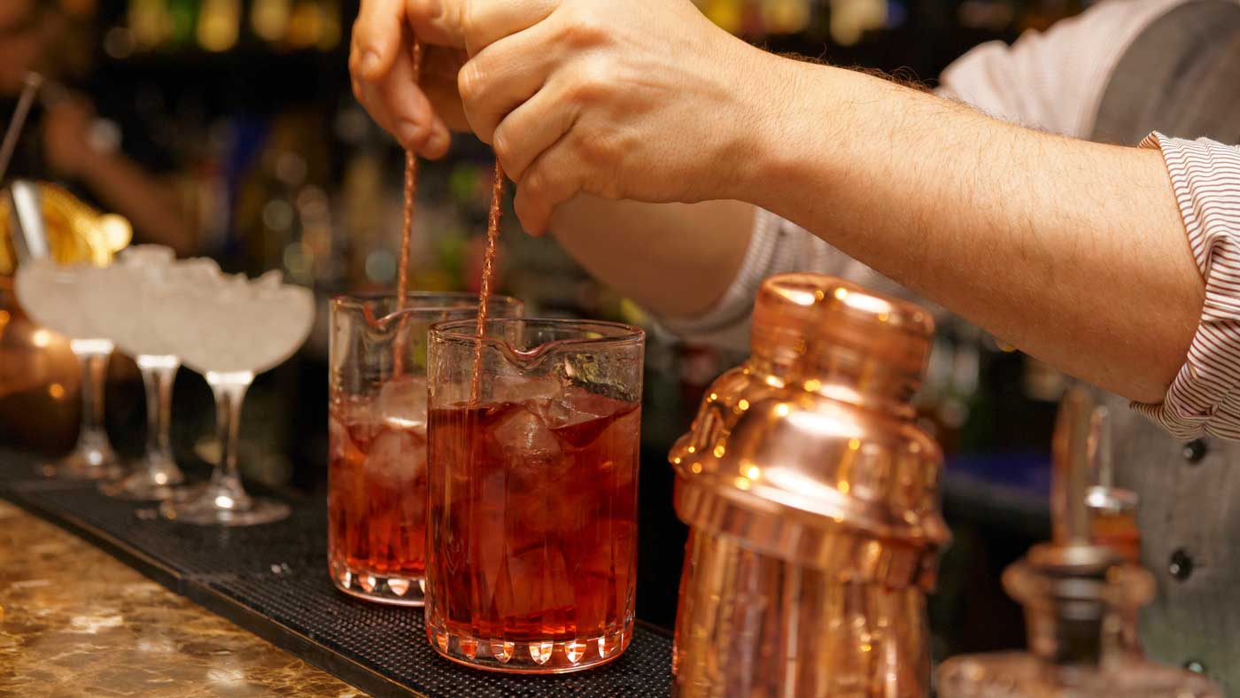 Cocktails in copper mugs