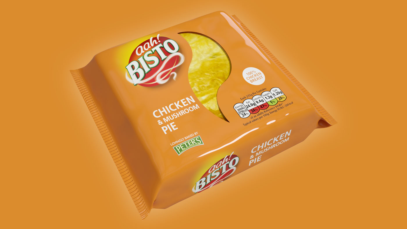 Bisto Chicken and Mushroom Pie packaging design