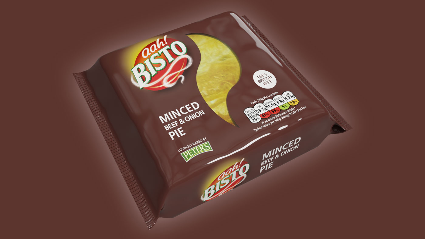 Bisto Minced Beef and Onion Pie packaging design