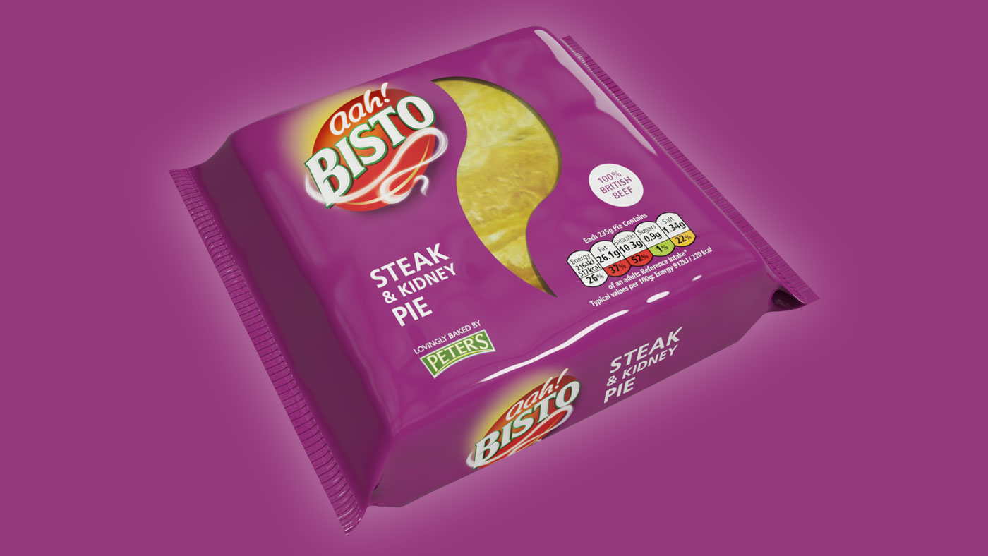 Bisto Steak and Kidney Pie packaging design