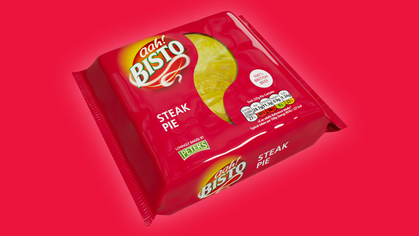 Bisto Steak Pie packaging design