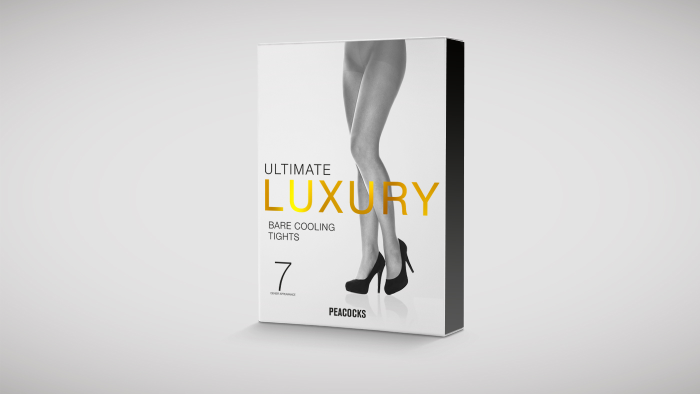 Peackocks luxury tights packaging design