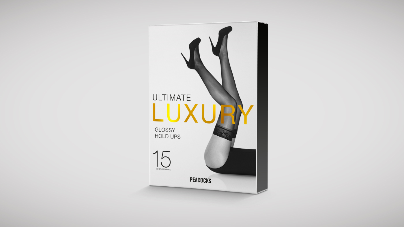 Peackocks luxury tights packaging design