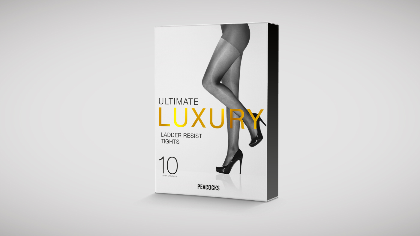 Peackocks luxury tights packaging design