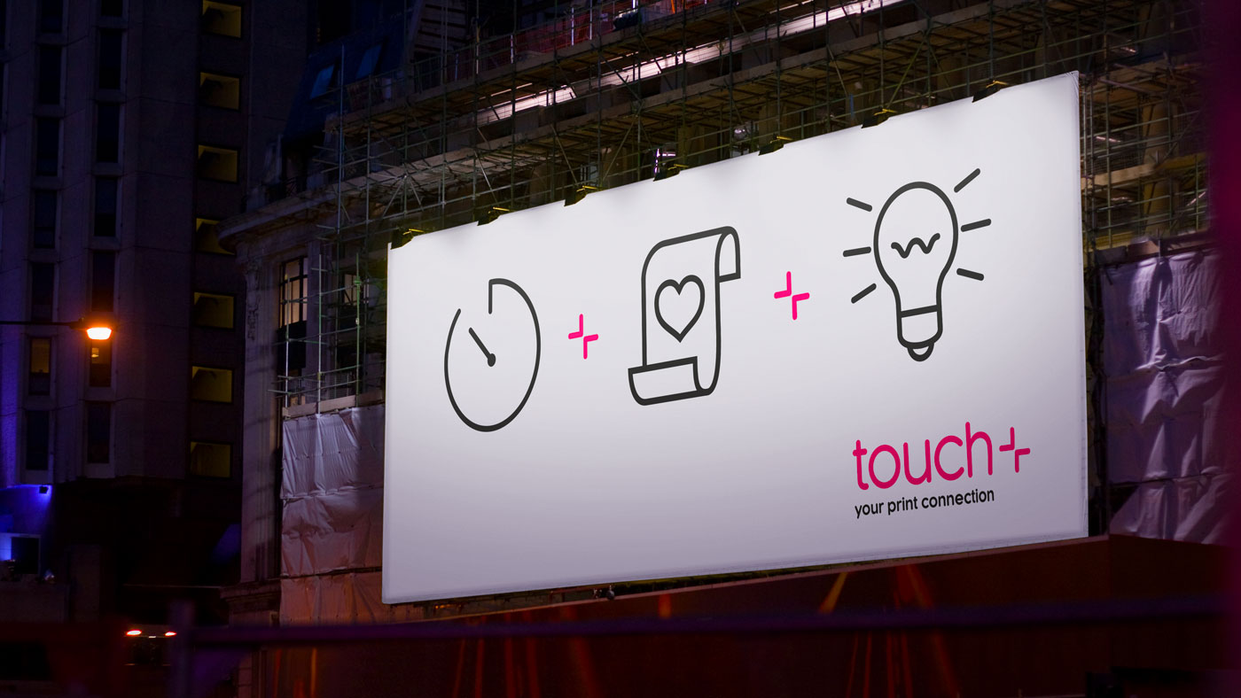 Touch brand applied to billboard design