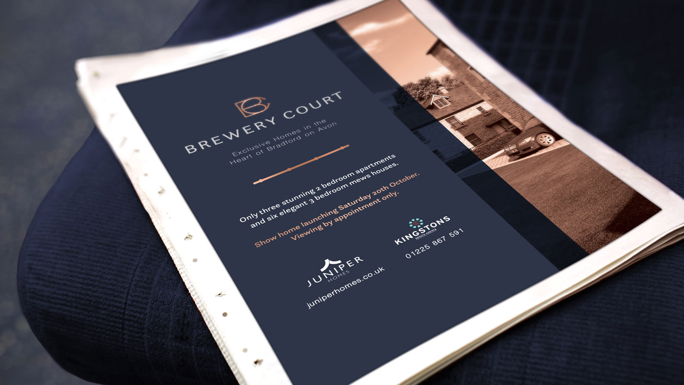 Print-based advertising example for Brewery Court property development